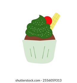 cupcake illustrations. Delightful handdrawn cupcake designs.  Set of cute cupcakes and muffins.