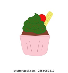 cupcake illustrations. Delightful handdrawn cupcake designs.  Set of cute cupcakes and muffins.