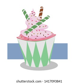 Cupcake illustrations on a white background