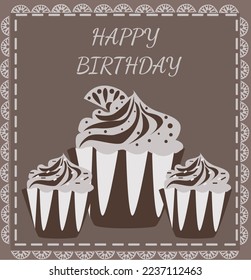 cupcake image for greeting web design. cupcake for coffee shops and bakeries