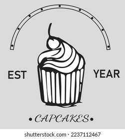 cupcake image for greeting web design. cupcake for coffee shops and bakeries