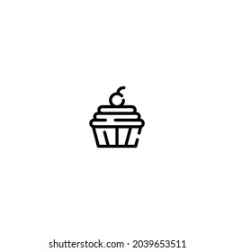 Cupcake incomplete line art icon template