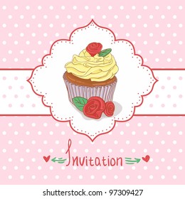 Cupcake invitation background