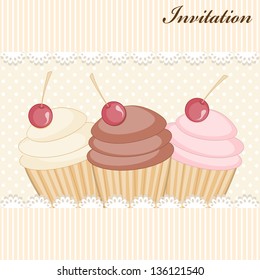 Cupcake invitation card