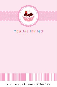 cupcake invitation card