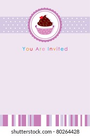 cupcake invitation card
