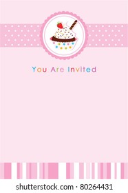 cupcake invitation card