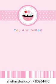 cupcake invitation card