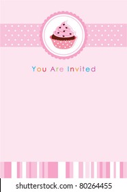 cupcake invitation card