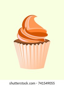 Cupcake isolated on turquoise background
