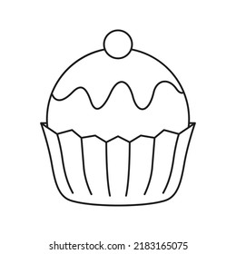 Cupcake isolated on white background. Vector illustration