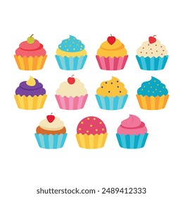 Cupcake isolated on white background. Cupcake sign vector illustration design