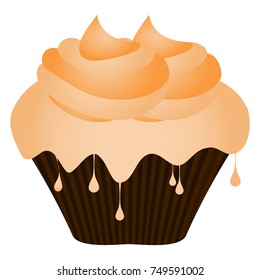 Cupcake isolated on white background, Vector illustration