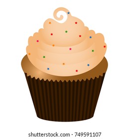 Cupcake isolated on white background, Vector illustration