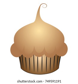 Cupcake isolated on white background, Vector illustration