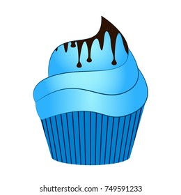 Cupcake isolated on white background, Vector illustration