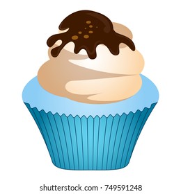 Cupcake isolated on white background, Vector illustration