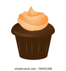 Cupcake isolated on white background, Vector illustration
