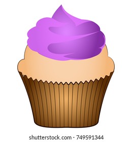 Cupcake isolated on white background, Vector illustration