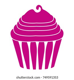 Cupcake isolated on white background, Vector illustration