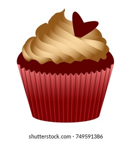 Cupcake isolated on white background, Vector illustration
