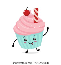 Cupcake Kawaii Cute Cake Cartoon Illustrations