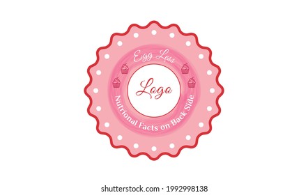 Cupcake Label or Sticker - 2D print layout illustration