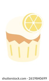 Cupcake with Lemon and Cream Topping
