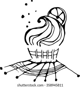 Cupcake line art
