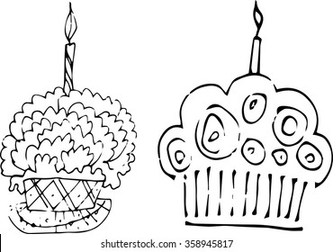 Cupcake line art