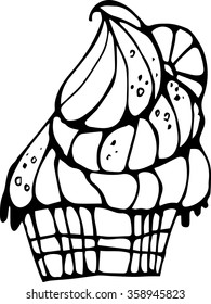 Cupcake line art