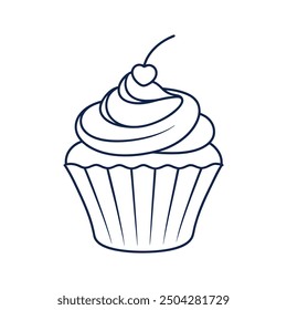 cupcake line art vector Design