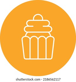 Cupcake line circle icon vector image. Can also be used for web apps, mobile apps and print media.