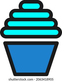  Cupcake Line Filled Vector Icon Design
