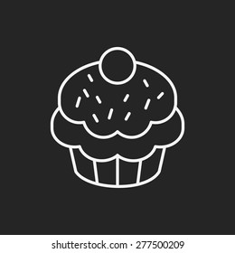 cupcake line icon