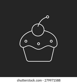 cupcake line icon