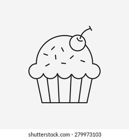cupcake line icon