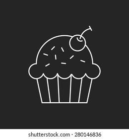 cupcake line icon
