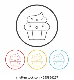 cupcake line icon