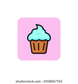 Cupcake line icon. Bakery, cake, muffin. Food concept. Can be used for topics like dessert, menu, coffee shop.