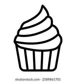 Cupcake Line Icon Design For Personal And Commercial Use