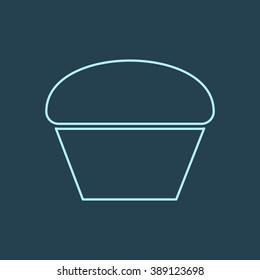 Cupcake Line Icon. Eps-10.