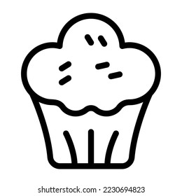 cupcake line icon illustration vector graphic