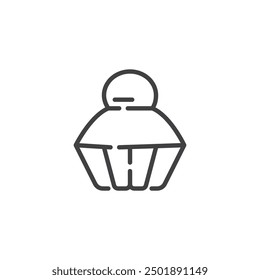 Cupcake line icon. linear style sign for mobile concept and web design. Muffin outline vector icon. Bakery symbol, logo illustration. Vector graphics