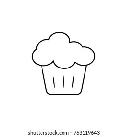 cupcake line icon on white background