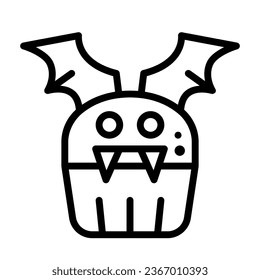 icono de línea de cupcake,vector e ilustración
