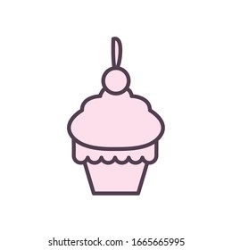 Diseño de ícono estilo pastel, postre muffin pastelería dulce azúcar pastelería y tema de comida Ilustración vectorial