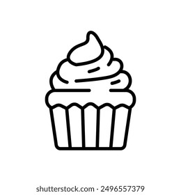 cupcake, line style icon, isolated background