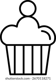 Cupcake Linie Vektor Icon Design