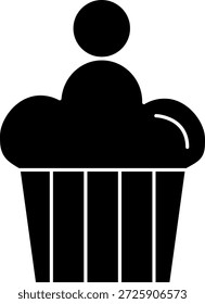 Design de ícone de vetor Linha Cupcake